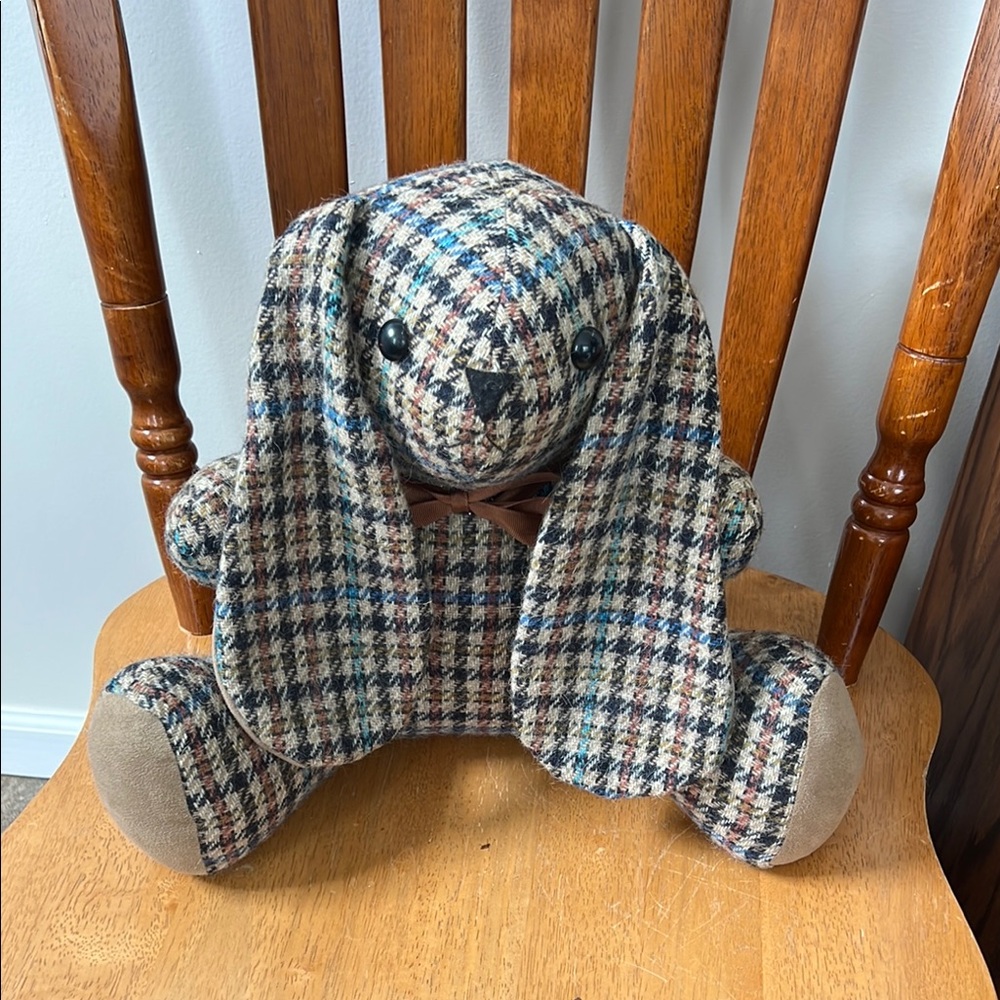 Plaid Fabric Bunny Decor